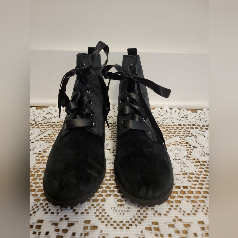 Brash Kids Girls Destiny Floral Lace-up Ankle Boots